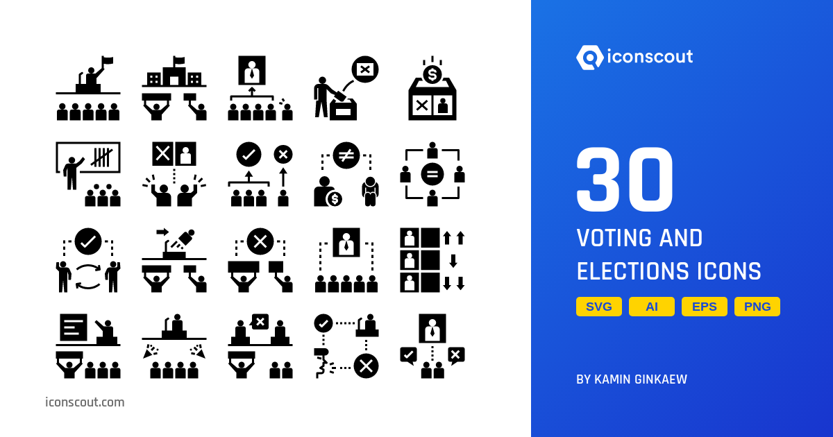 Voting And Elections Icon Pack Glyph Politics Icons Svg Png