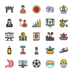 Filled Outline Icon Bundle
