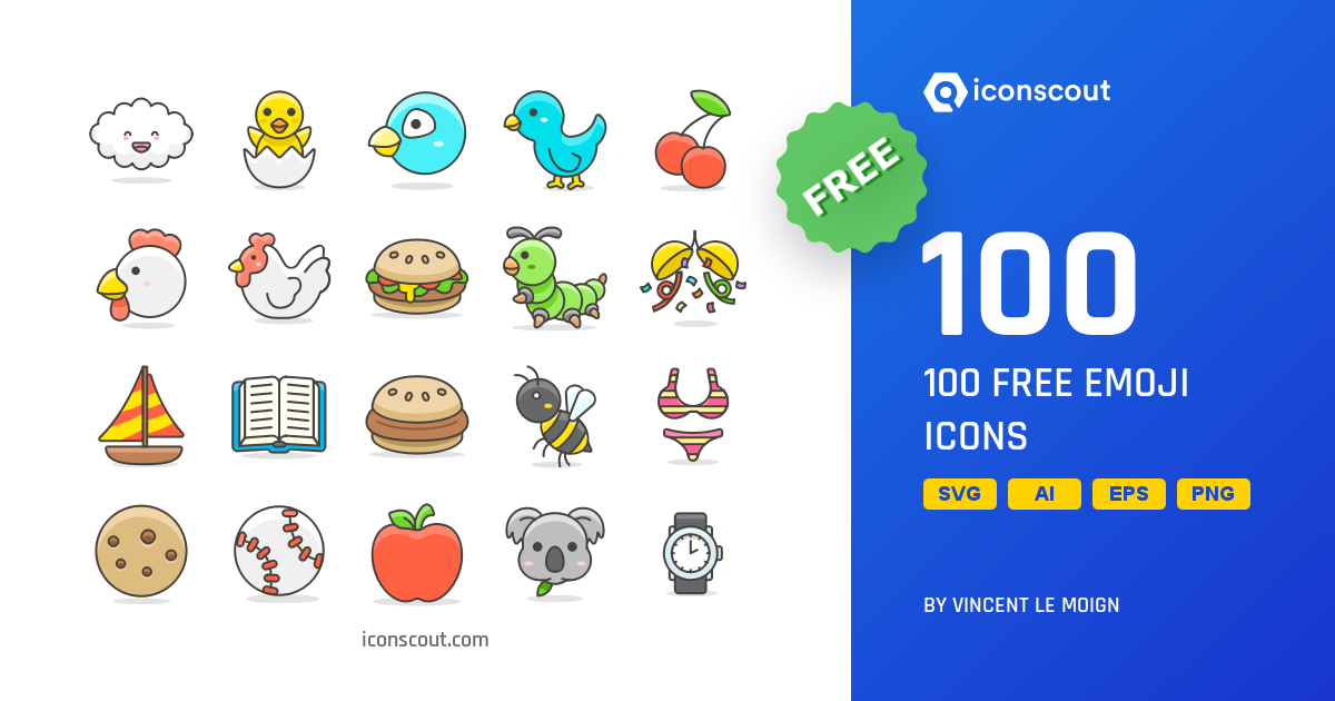 Download Download 100 Free Emoji Icon pack - Available in SVG, PNG ...