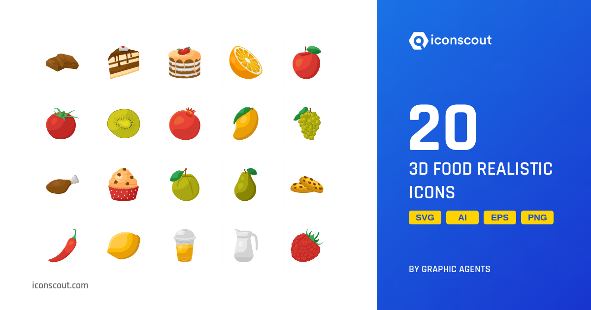 Download Download 3d Food Realistic Icon Pack Available In Svg Png Icon Fonts