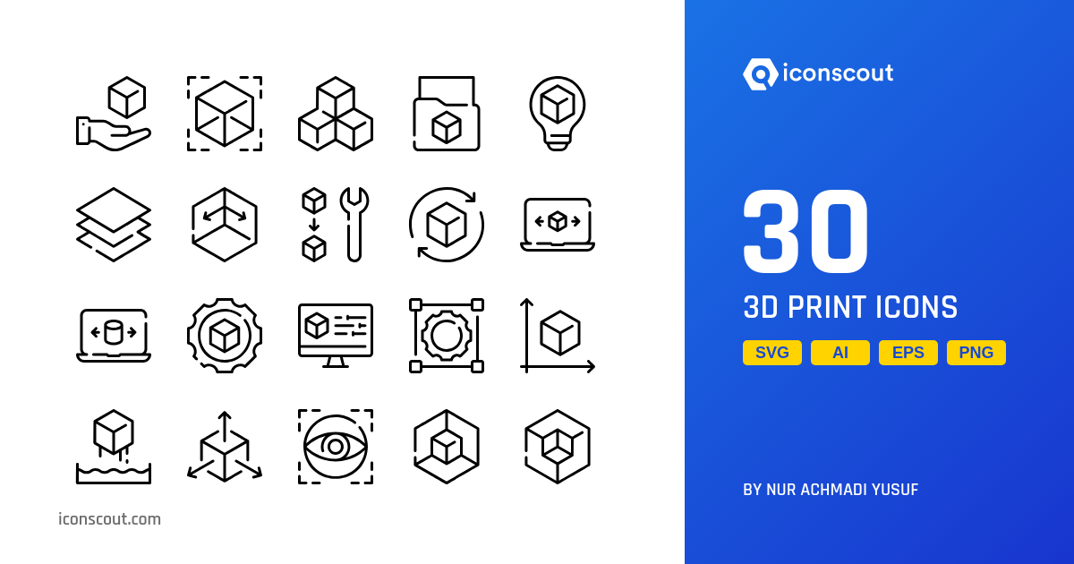 Download 3D Print Icon pack Available in SVG, PNG & Icon Fonts