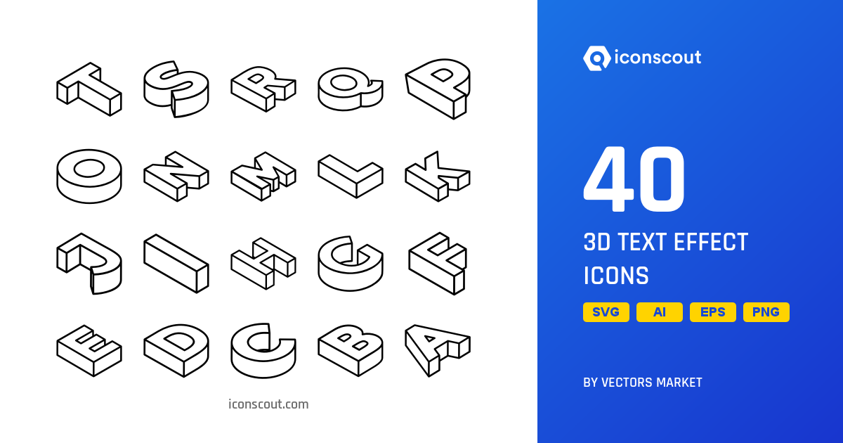 Download Download 3d Text Effect Icon Pack Available In Svg Png Icon Fonts