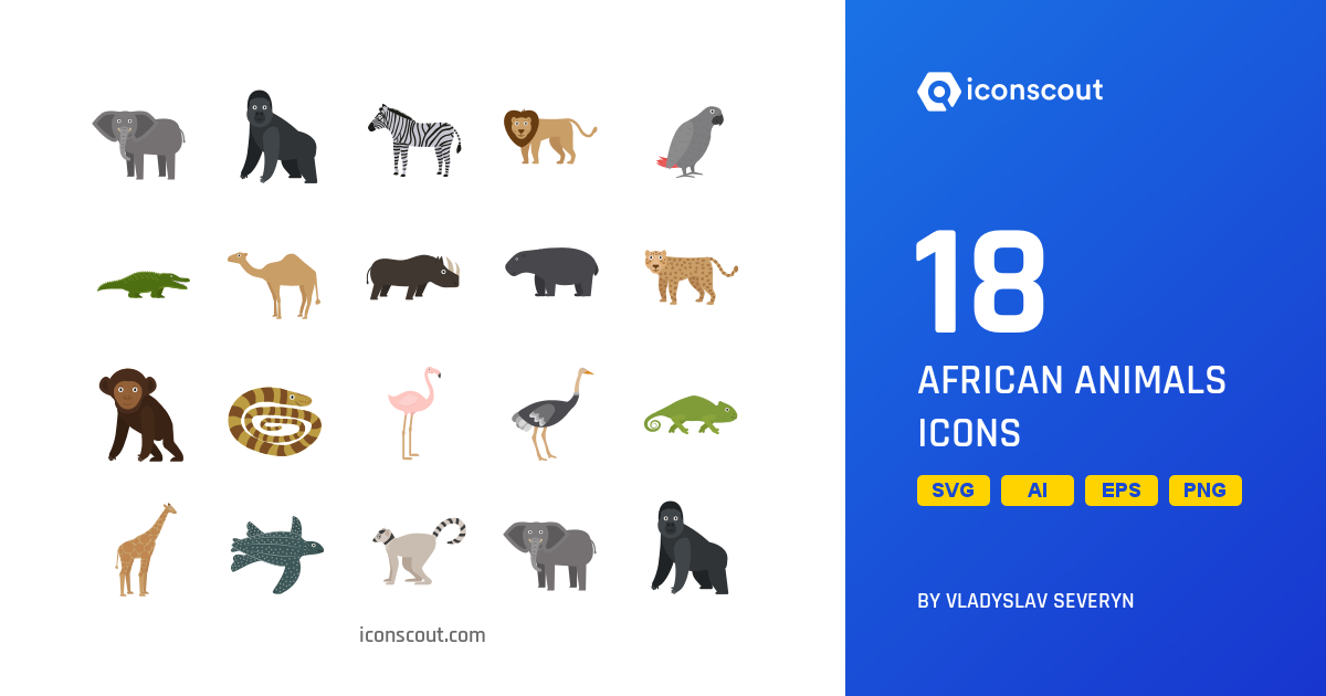 Download Download African Animals Icon Pack Available In Svg Png Icon Fonts