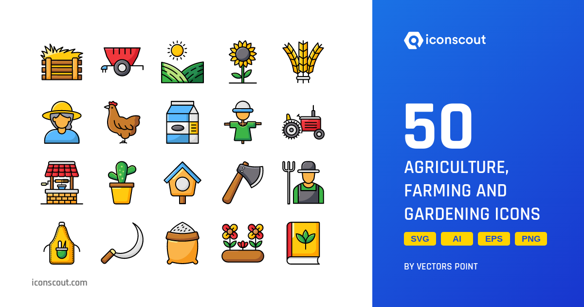 Agriculture, Farming And Gardening Icon Pack - 50 Free Download ...
