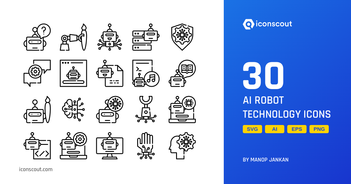 Download Ai Robot Technology Icon pack Available in SVG, PNG & Icon Fonts