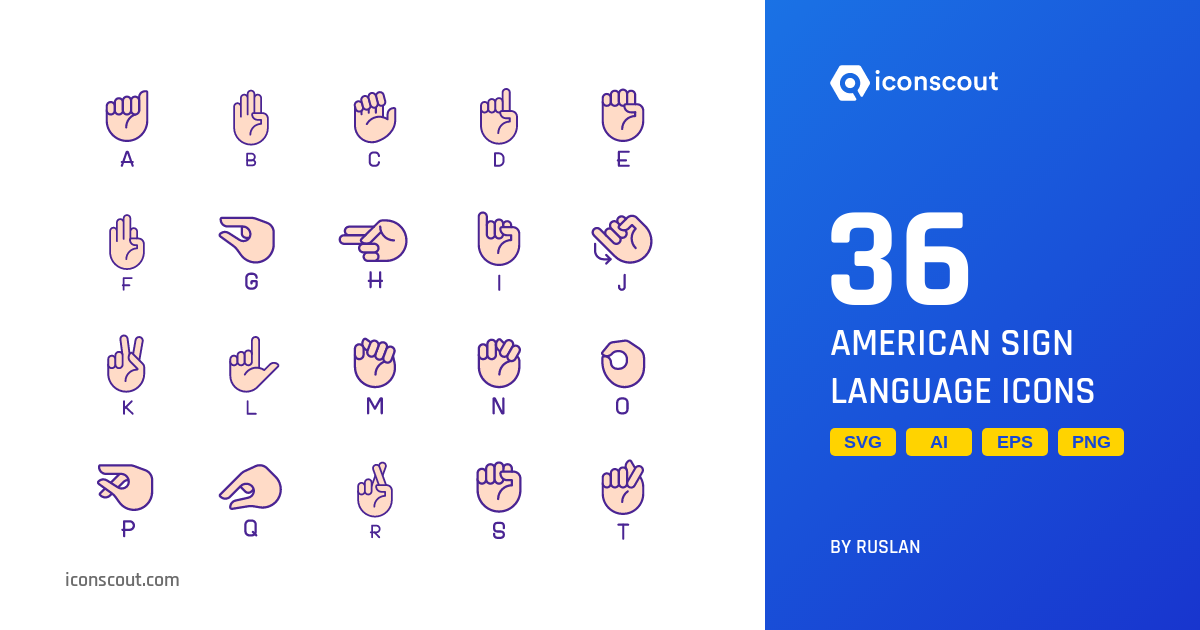 Download American Sign Language Icon pack Available in SVG, PNG & Icon