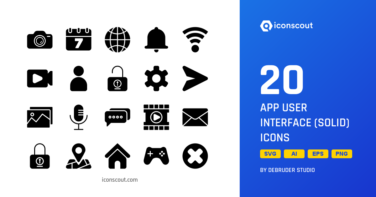 App User Interface (Solid) Icon Pack - 20 Free Download User Interface ...