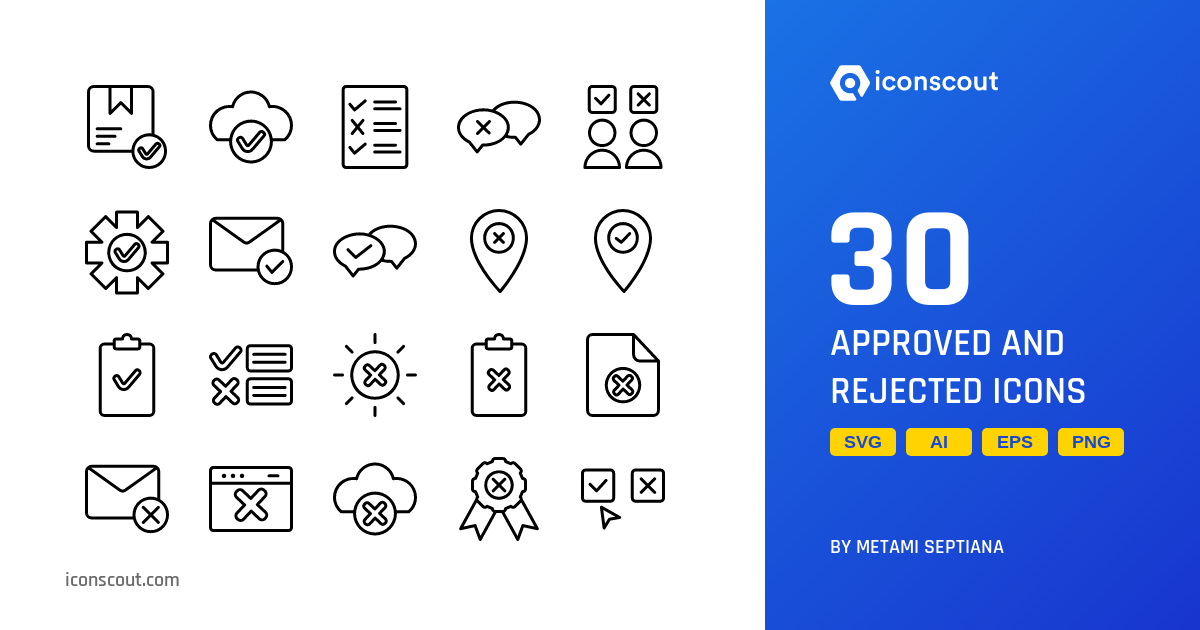 Download Approved And Rejected Icon pack Available in SVG, PNG & Icon Fonts