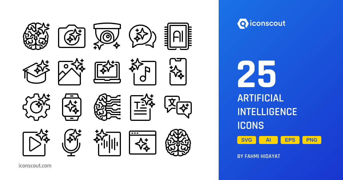 Artificial Intelligence Icon Pack - 25 Free Download Science ...