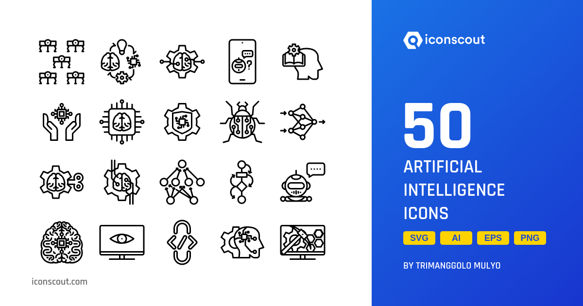 Artificial Intelligence Icon Pack - 50 Free Download Science ...