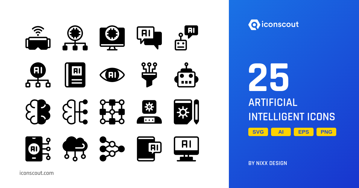 Artificial Intelligent Icon Pack - 25 Free Download Science ...