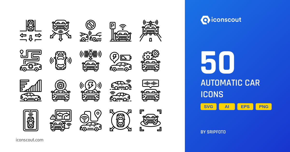 Automatic Car Icon Pack - 50 Vehicle Line Icons | IconScout