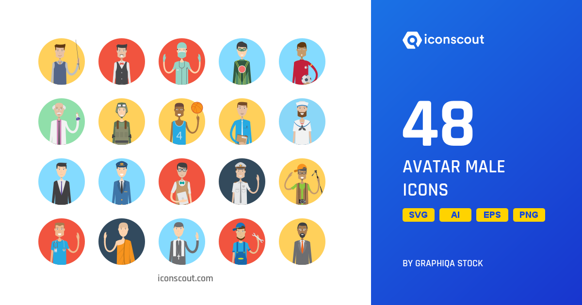 Download Avatar Male Icon pack - Available in SVG, PNG, EPS, AI & Icon