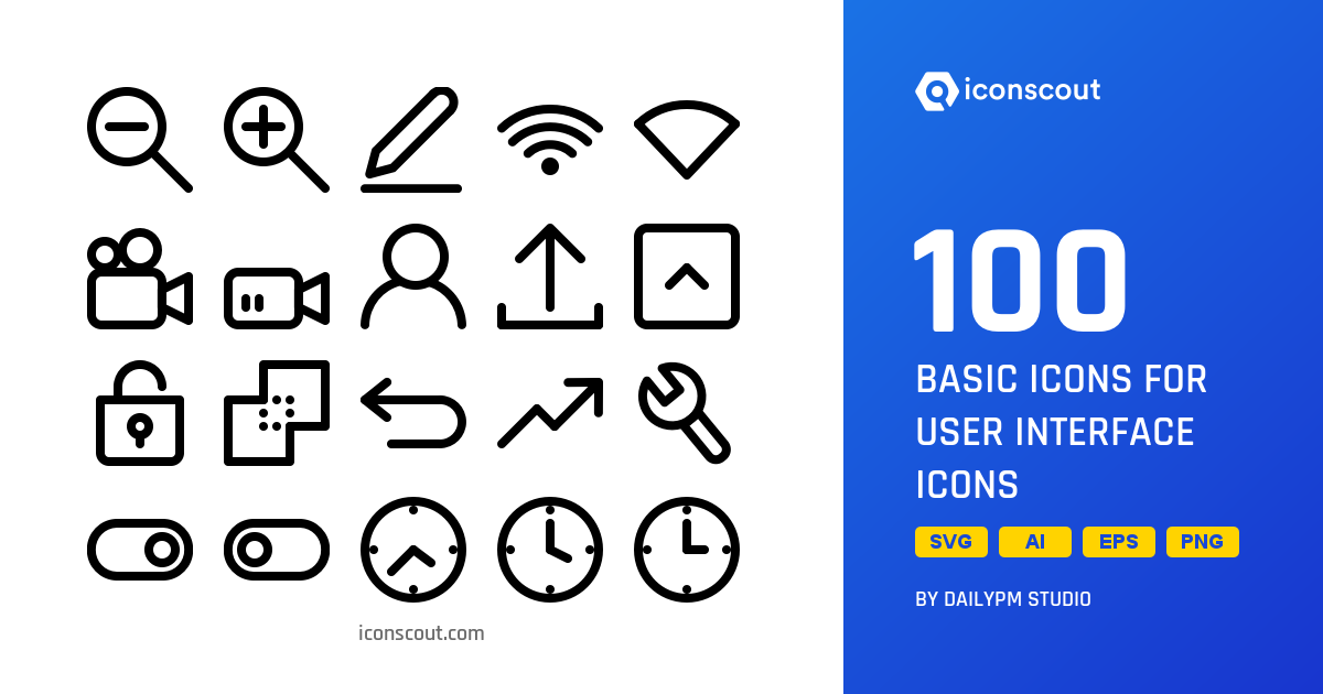 Basic Icons For User Interface Icon Pack - 100 Free Download User ...