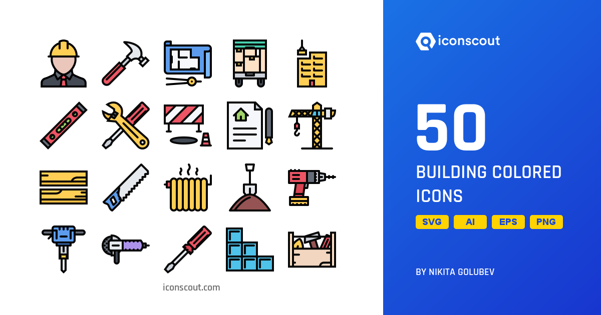 Download Building Colored Icon pack Available in SVG, PNG & Icon Fonts