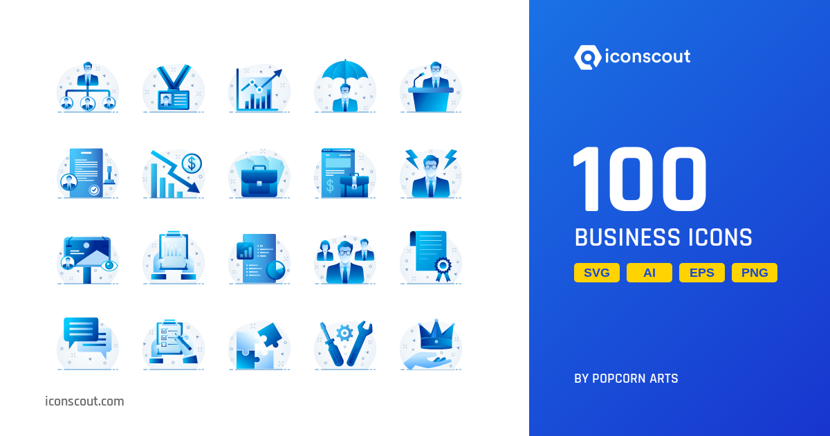 Business Icon Pack - 100 Free Download Business Icons | IconScout