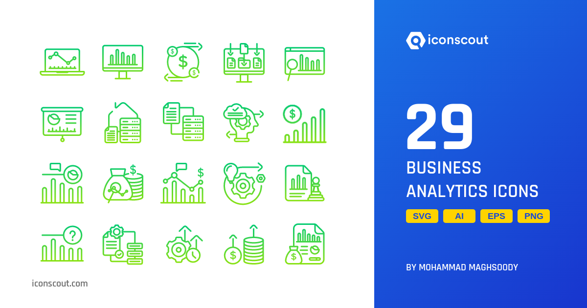 Download Business Analytics Icon pack Available in SVG, PNG & Icon Fonts