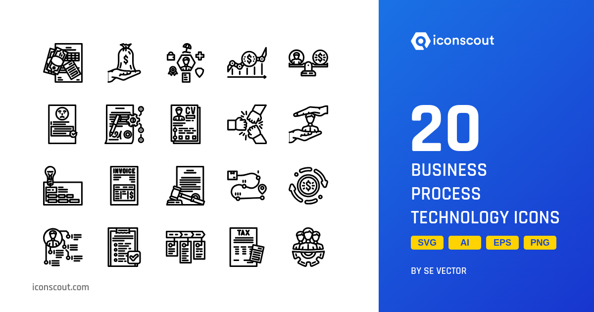 Business Process Technology Icon Pack - 20 Free Download Business Icons ...