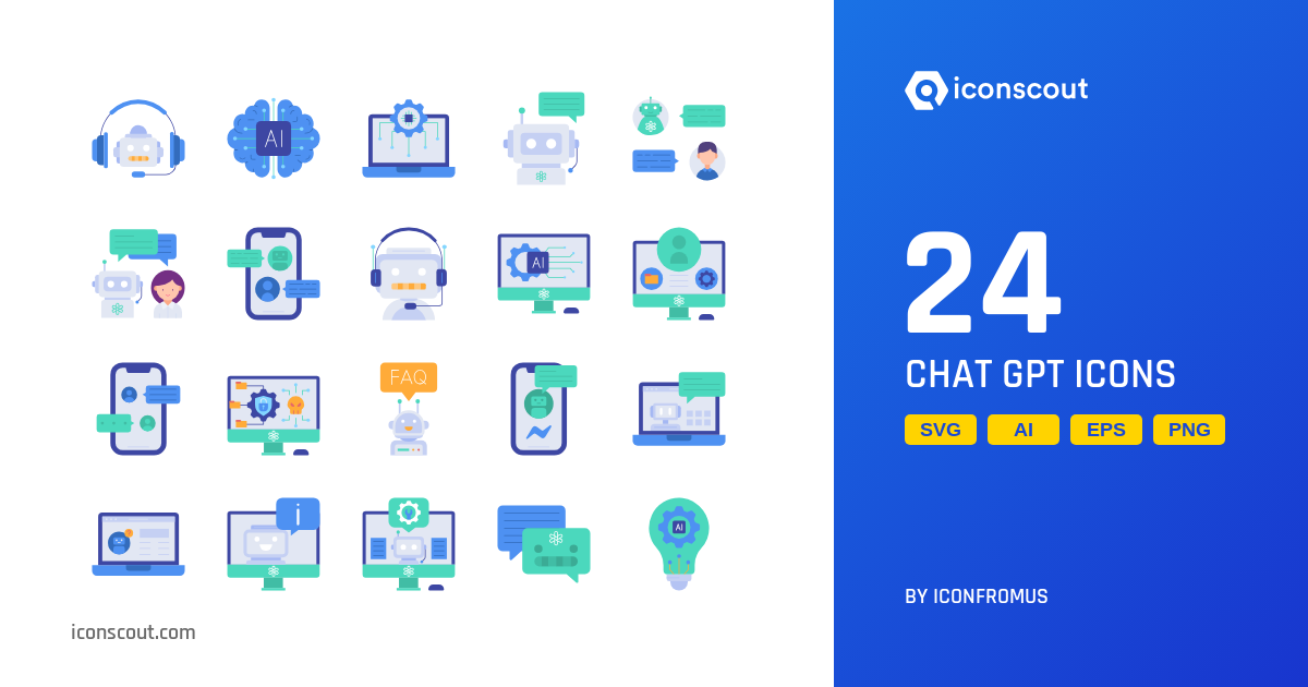 Chat GPT Icon Pack - 24 Free Download Science & Technology Icons ...