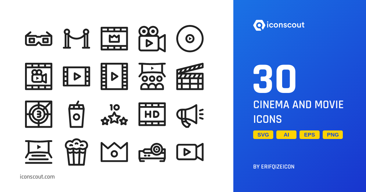 Cinema And Movie Icon Pack 30 Free Download Entertainment Icons