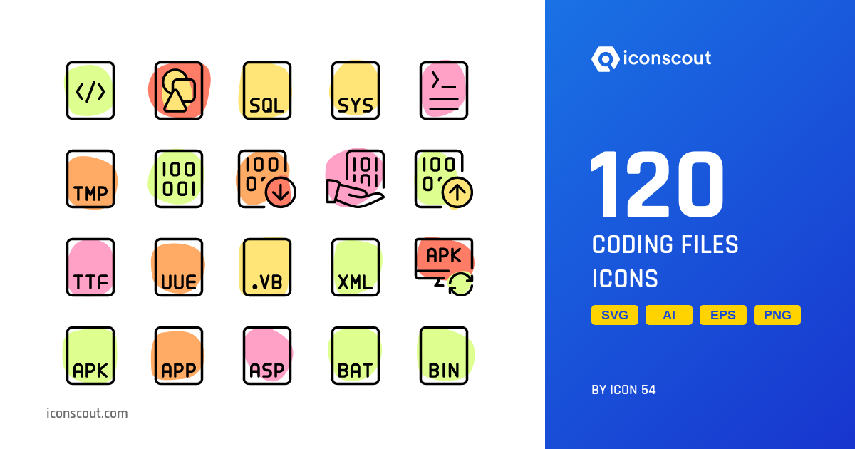 Coding Files Icon Pack - 120 Free Download Design & Development Icons ...
