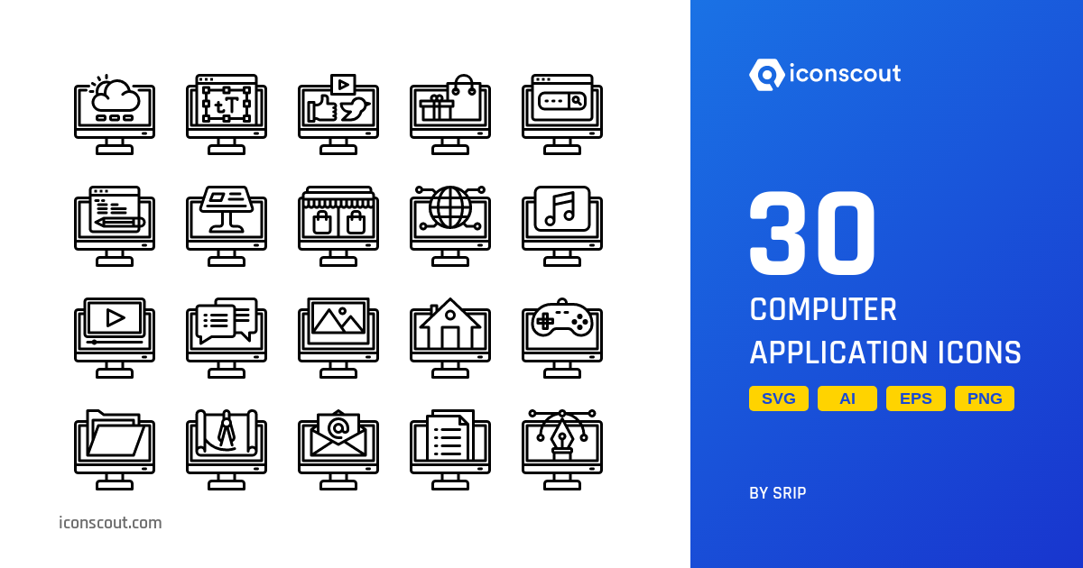 Download Computer Application Icon pack Available in SVG, PNG & Icon Fonts