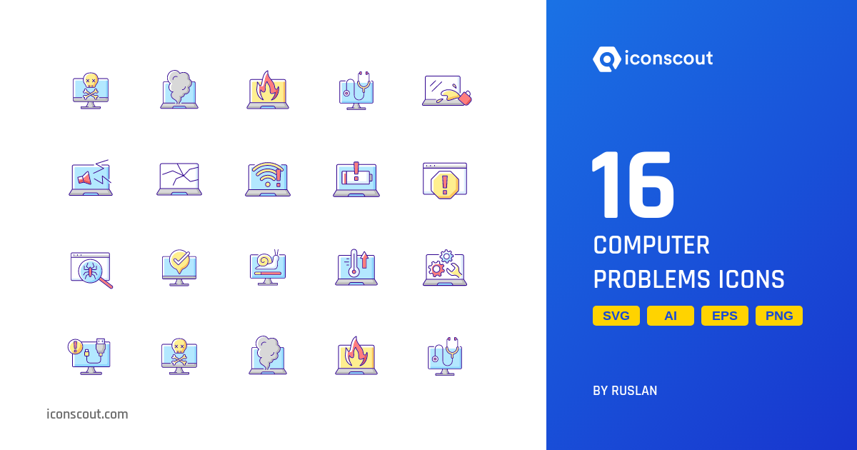 Download Computer Problems Icon pack Available in SVG, PNG & Icon Fonts