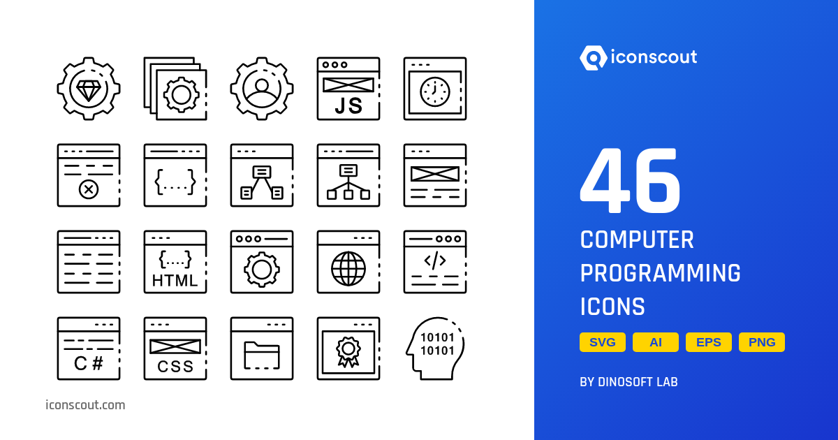 Computer Programming Icon Pack - 46 Free Download Design & Development ...