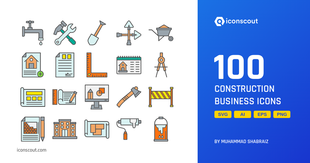 Download Construction Business Icon pack Available in SVG, PNG & Icon Fonts