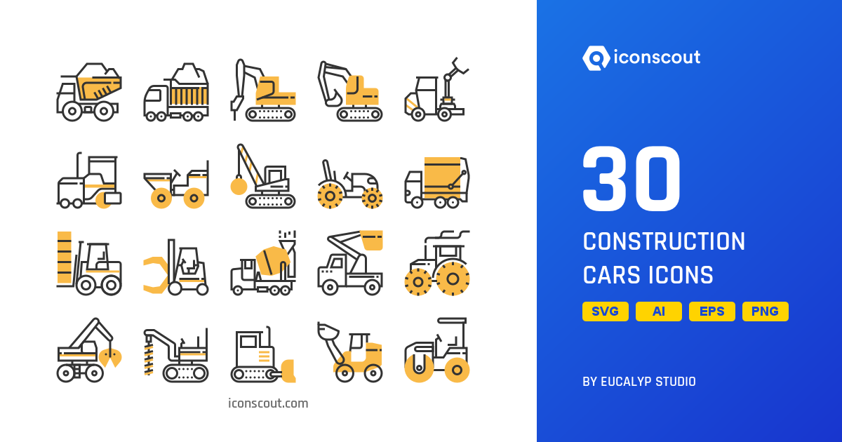 Construction Cars Icon Pack - 30 Free Download Industry Icons | IconScout