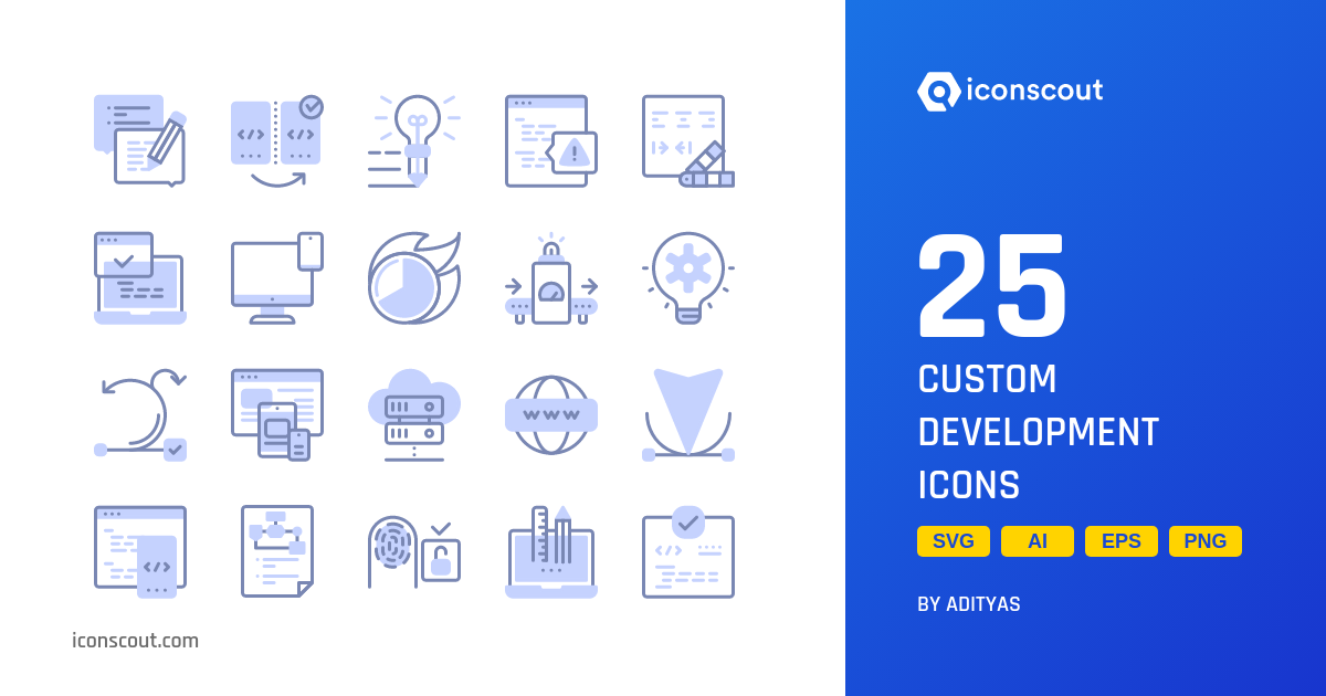 Custom Development Icon Pack - 25 Free Download Design & Development ...