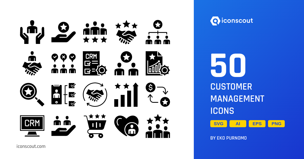 Download Customer Management Icon pack Available in SVG, PNG & Icon Fonts