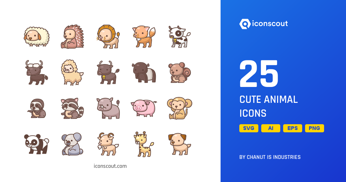 Download Cute Animal Icon pack Available in SVG, PNG & Icon fonts