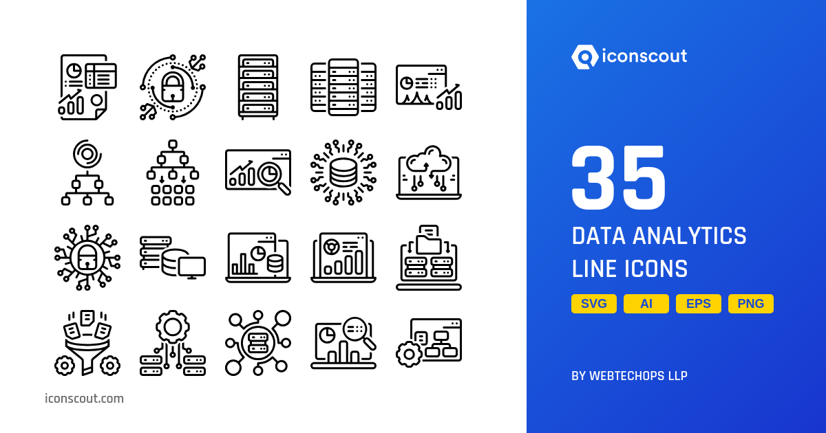 Data Analytics Line Icon Pack - 35 Free Download Business Icons | IconScout