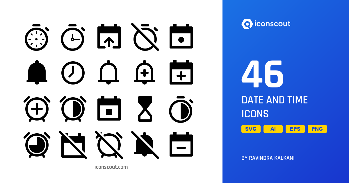 Download Date And Time Icon pack Available in SVG, PNG & Icon Fonts