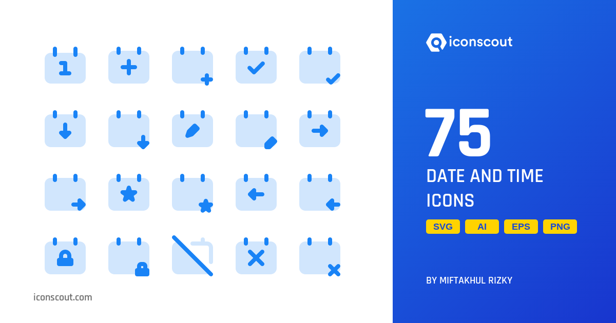 Download Date And Time Icon pack Available in SVG, PNG & Icon Fonts