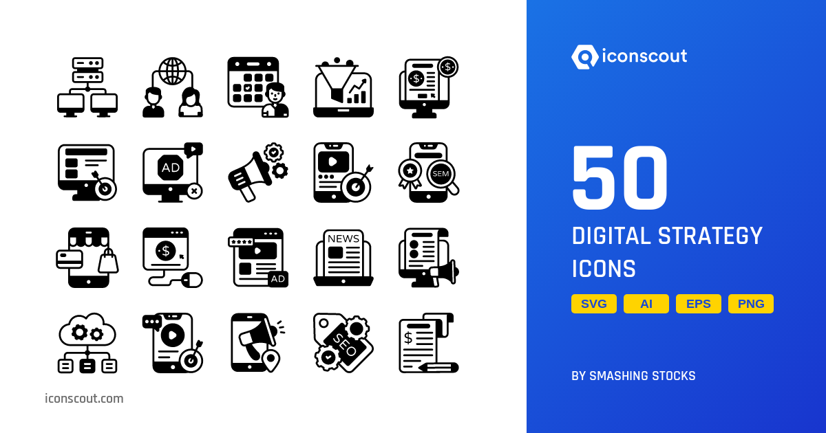 Digital Strategy Icon Pack - 50 Free Download Business Icons | IconScout