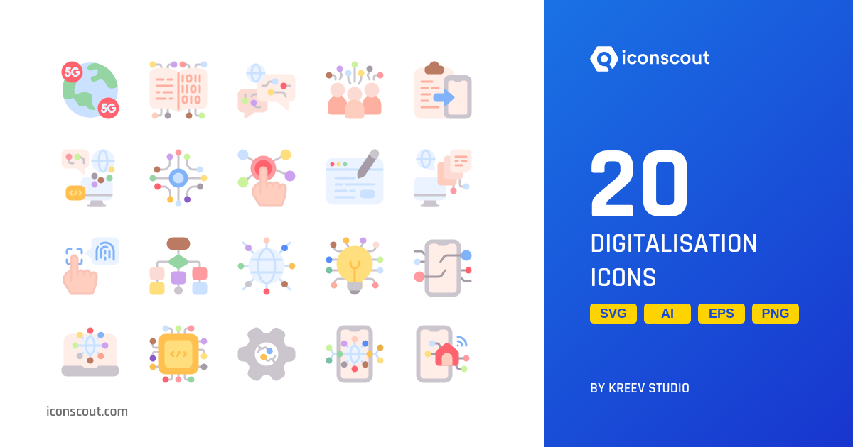Digitalisation Icon Pack - 20 Free Download Science & Technology Icons ...