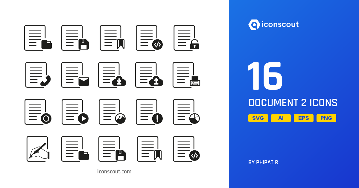 Download Document 2 Icon pack Available in SVG, PNG & Icon fonts