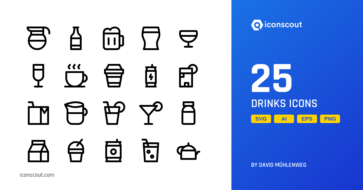 Drinks Icon Pack 25 Free Download Food & Drink Icons IconScout