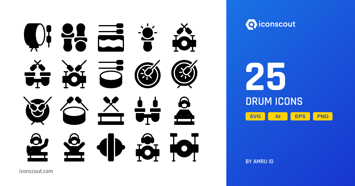 Download Drum Icon pack Available in SVG, PNG & Icon Fonts