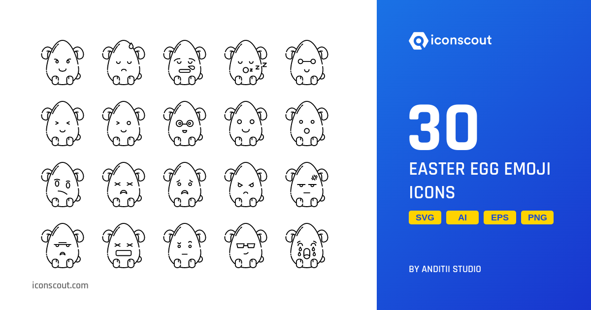 Easter Egg Emoji Icon Pack 30 Free Download Sign & Symbols Icons