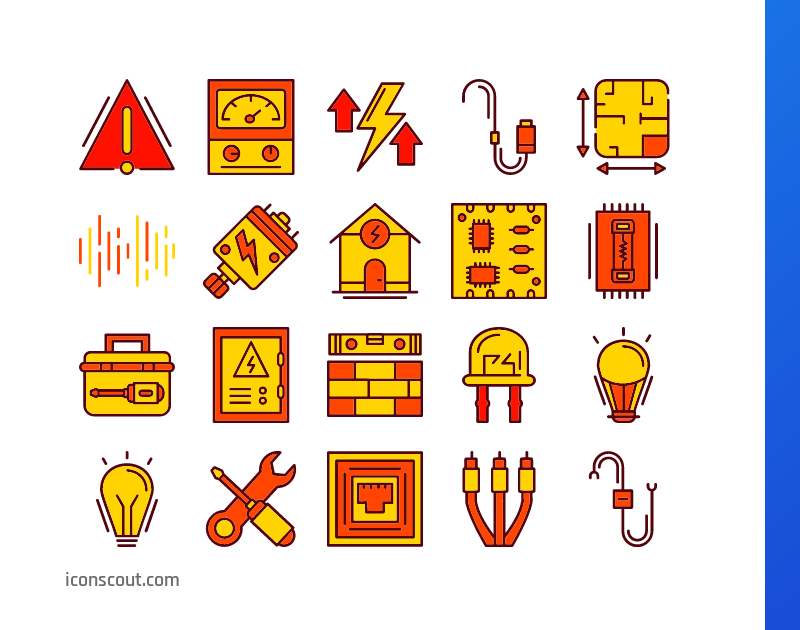 Download Electrician Tools And Parts Icon pack Available in SVG, PNG ...
