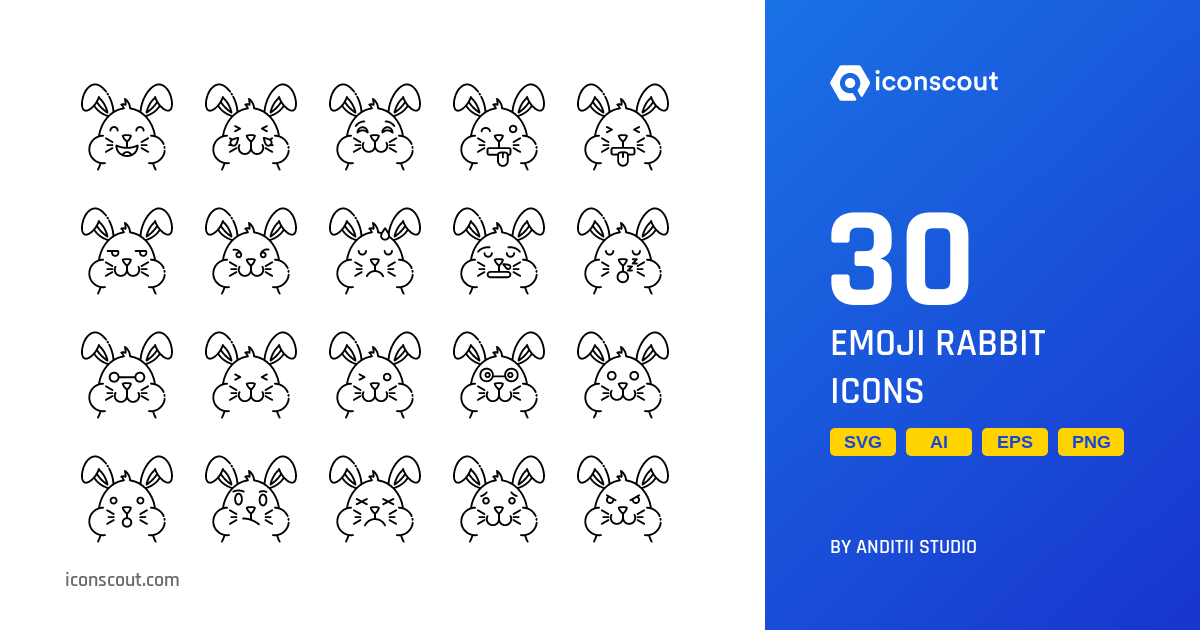 Download Emoji Rabbit Icon pack Available in SVG, PNG & Icon Fonts