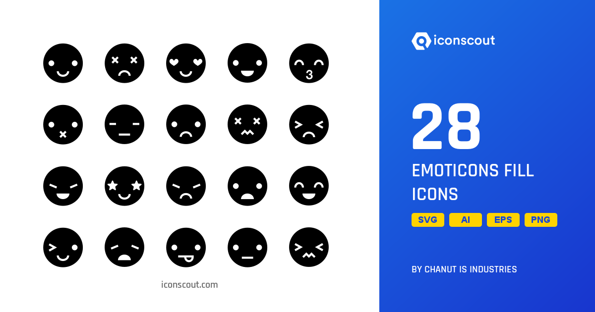 Download Emoticons Fill Icon pack Available in SVG, PNG & Icon Fonts