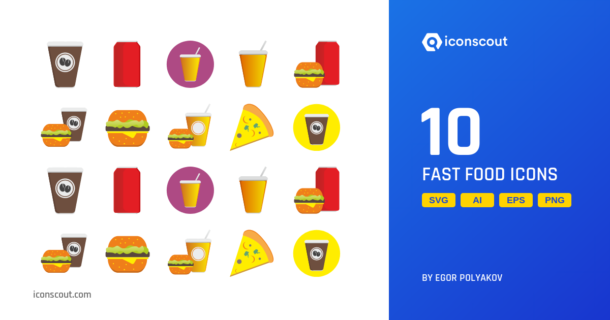 Download Fast Food Icon pack Available in SVG, PNG & Icon fonts