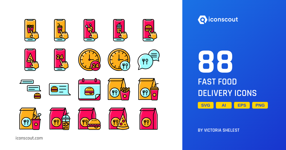 Download Fast Food Delivery Icon pack Available in SVG, PNG & Icon Fonts