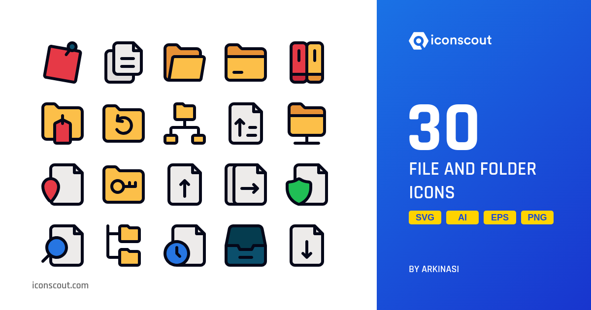 File And Folder Icon Pack - 30 Free Download User Interface Icons ...