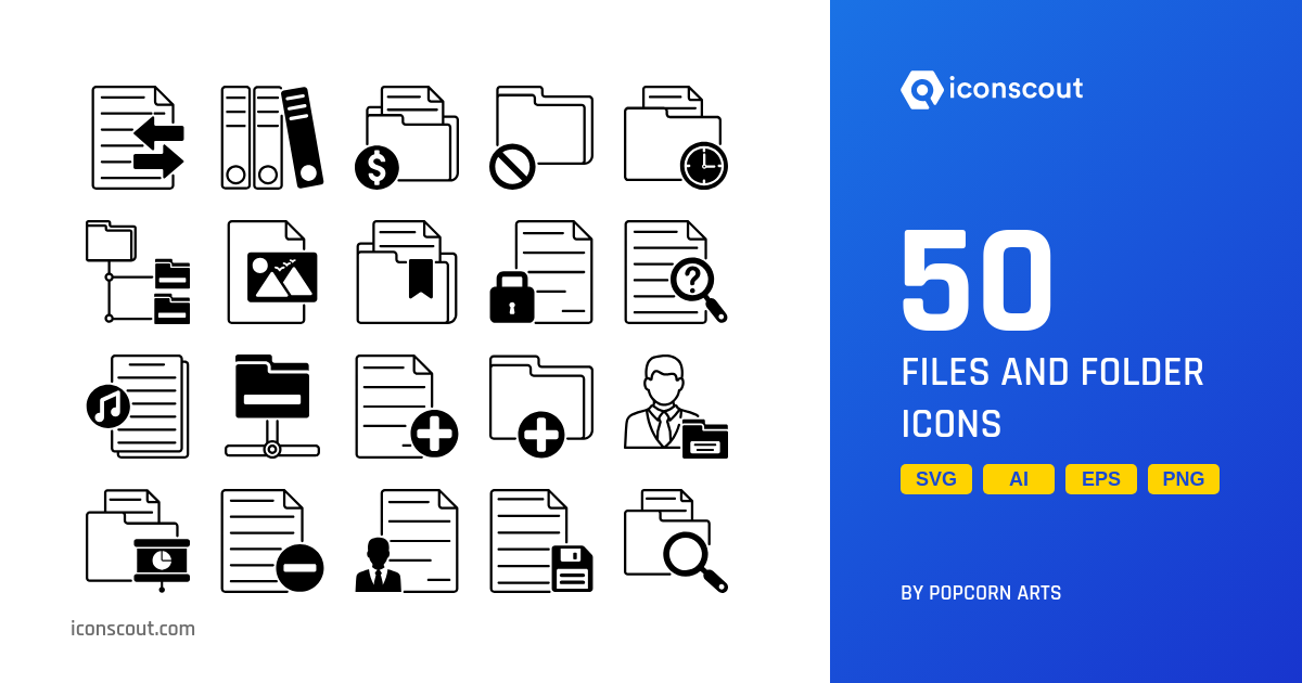 Files And Folder Icon Pack - 50 Free Download Files & Folders Icons ...