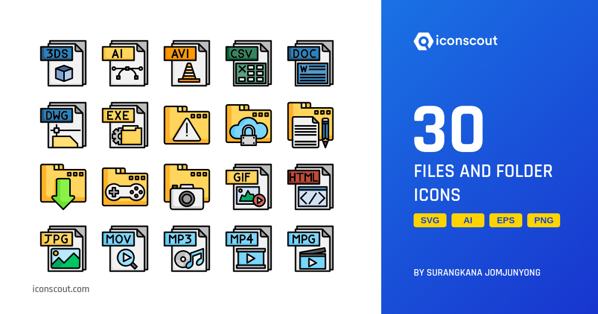 Files And Folder Icon Pack - 30 Free Download Files & Folders Icons ...